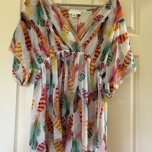 Sheer plus sized tunic blouse, like new!